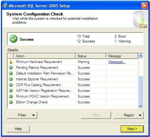 instalace SQL Server krok 4