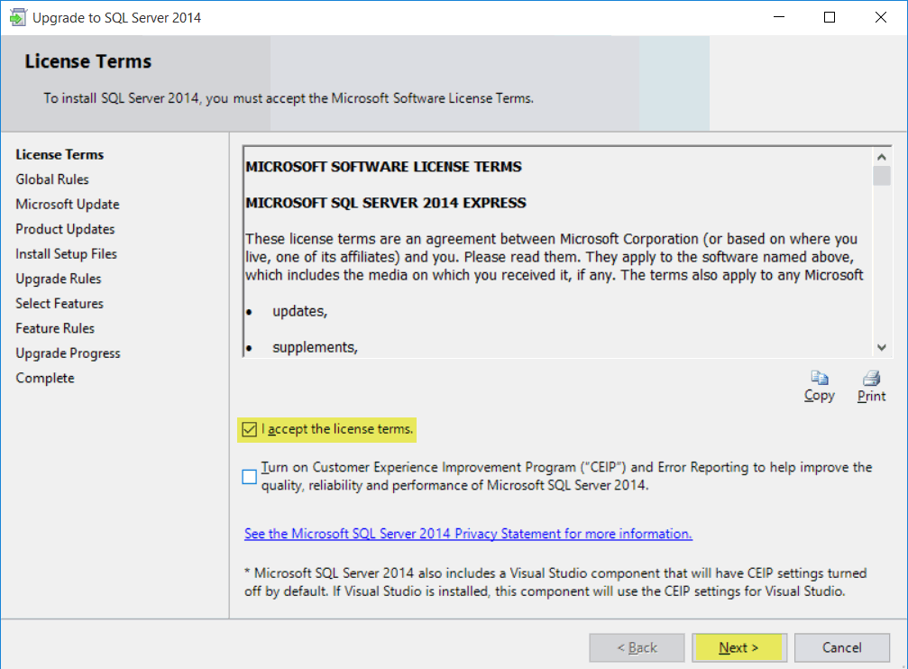 instalace SQL Server 2016