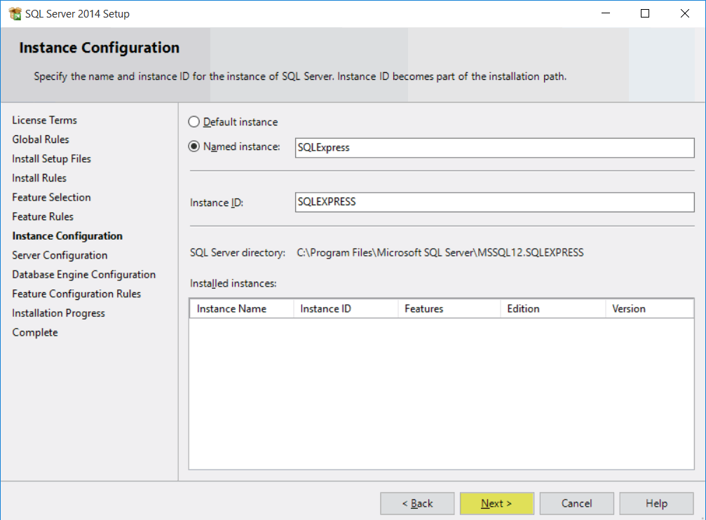 instalace SQL Server 2016