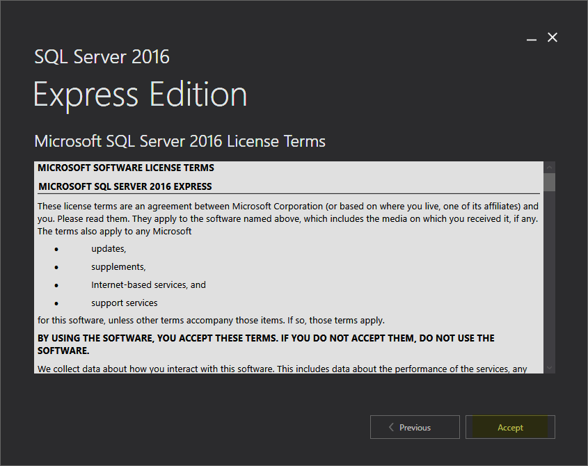 instalace SQL Server 2016