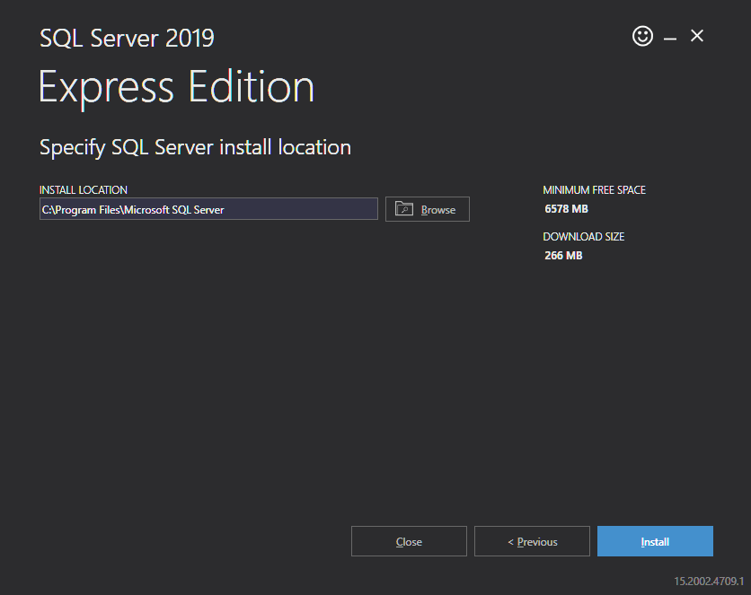 instalace SQL Server 2019