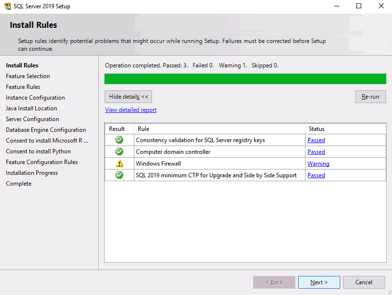 instalace SQL Server 2019
