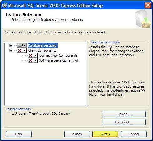 instalace SQL Server krok 6